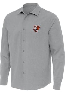 Antigua Bowling Green Falcons Mens Grey Exposure Long Sleeve Dress Shirt