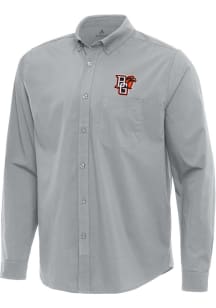 Antigua Bowling Green Falcons Mens Grey Flight Long Sleeve Dress Shirt