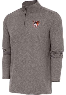 Antigua Bowling Green Falcons Mens Brown Hunk Long Sleeve Qtr Zip Pullover