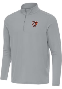 Antigua Bowling Green Falcons Mens Grey Intent Long Sleeve Qtr Zip Pullover