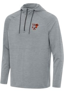 Antigua Bowling Green Falcons Mens Grey Spikes Long Sleeve Qtr Zip Pullover