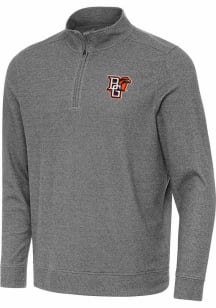 Antigua Bowling Green Falcons Mens Black Subtle Long Sleeve Qtr Zip Pullover