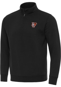 Antigua Bowling Green Falcons Mens Black Victory Long Sleeve Qtr Zip Pullover