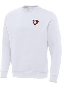 Antigua Bowling Green Falcons Mens White Victory Long Sleeve Crew Sweatshirt