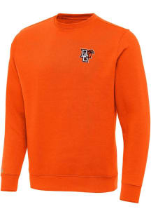 Antigua Bowling Green Falcons Mens Orange Victory Long Sleeve Crew Sweatshirt