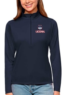 Antigua UConn Huskies Womens Navy Blue Tribute Qtr Zip Pullover