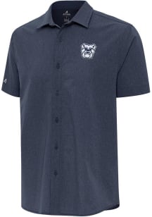 Antigua Butler Bulldogs Mens Navy Blue Activate Short Sleeve Dress Shirt