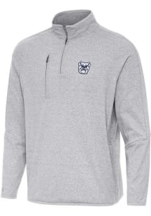 Antigua Butler Bulldogs Mens Grey Certain Long Sleeve Qtr Zip Pullover