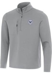 Antigua Butler Bulldogs Mens Grey Insider Long Sleeve Qtr Zip Pullover
