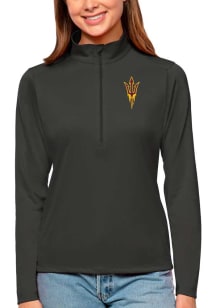 Antigua Arizona State Sun Devils Womens Charcoal Tribute Qtr Zip Pullover