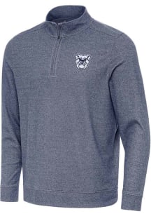 Antigua Butler Bulldogs Mens Navy Blue Subtle Long Sleeve Qtr Zip Pullover