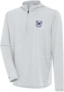 Antigua Butler Bulldogs Mens Grey Tidy Long Sleeve Qtr Zip Pullover