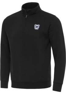 Antigua Butler Bulldogs Mens Black Victory Long Sleeve Qtr Zip Pullover