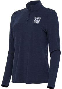 Antigua Butler Bulldogs Womens Navy Blue Bright Qtr Zip