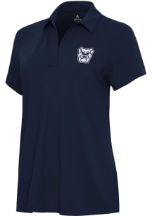Antigua Butler Bulldogs Womens Navy Blue Era Short Sleeve Polo Shirt