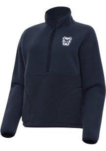 Antigua Butler Bulldogs Womens Navy Blue Figure Qtr Zip