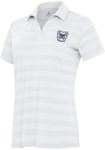 Antigua Butler Bulldogs Womens White Tunnel Short Sleeve Polo Shirt
