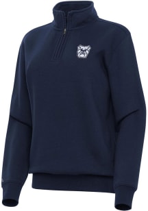 Antigua Butler Bulldogs Womens Navy Blue Victory Qtr Zip