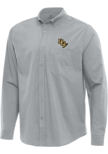Antigua UCF Knights Mens Grey Flight Long Sleeve Dress Shirt
