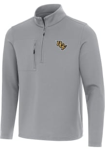 Antigua UCF Knights Mens Grey Insider Long Sleeve Qtr Zip Pullover