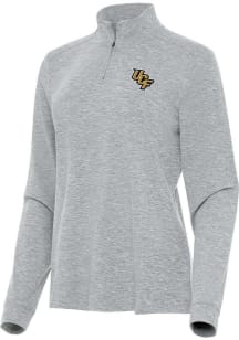 Antigua UCF Knights Womens Grey Mentor Qtr Zip Pullover
