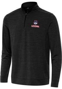 Antigua UConn Huskies Mens Black Bright Long Sleeve Qtr Zip Pullover
