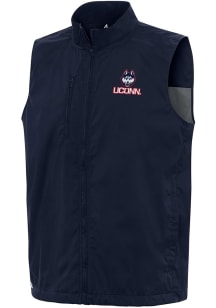 Antigua UConn Huskies Mens Navy Blue Brisk Sleeveless Jacket