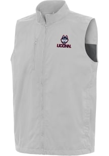 Antigua UConn Huskies Mens Grey Brisk Sleeveless Jacket