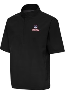 Antigua UConn Huskies Mens Black Brisk Short Sleeve Jacket