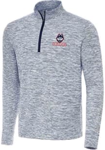 Antigua UConn Huskies Mens Navy Blue Cause Long Sleeve Qtr Zip Pullover