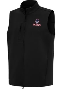 Antigua UConn Huskies Mens Black Demand Sleeveless Jacket