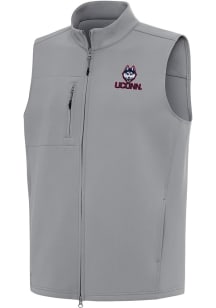 Antigua UConn Huskies Mens Grey Demand Sleeveless Jacket