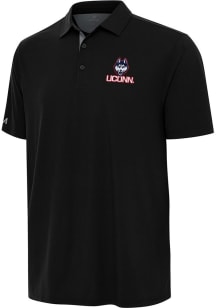 Antigua UConn Huskies Mens Black Era Short Sleeve Polo