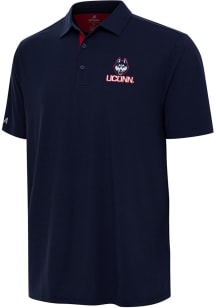 Antigua UConn Huskies Mens Navy Blue Era Short Sleeve Polo