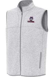 Antigua UConn Huskies Mens Grey Fortune Sleeveless Jacket