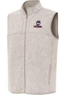 Antigua UConn Huskies Mens Oatmeal Fortune Sleeveless Jacket