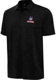 Antigua UConn Huskies Mens Black Layout Short Sleeve Polo