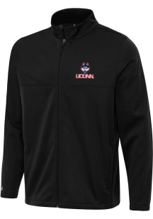 Antigua UConn Huskies Mens Black Links 2 Light Weight Jacket