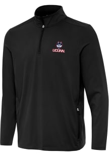 Antigua UConn Huskies Mens Black Perilous Long Sleeve Qtr Zip Pullover