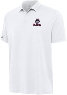 Antigua UConn Huskies Mens White Reprocess Recycled Short Sleeve Polo