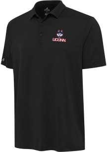 Antigua UConn Huskies Mens Black Reprocess Recycled Short Sleeve Polo