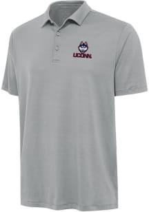 Antigua UConn Huskies Mens Grey Reprocess Recycled Short Sleeve Polo