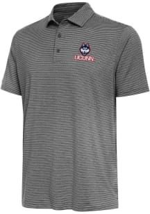 Antigua UConn Huskies Mens Black Scheme Short Sleeve Polo