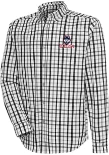 Antigua UConn Huskies Mens Black Tending Long Sleeve Dress Shirt