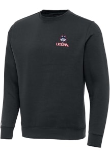 Antigua UConn Huskies Mens Charcoal Victory Long Sleeve Crew Sweatshirt
