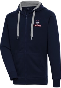 Antigua UConn Huskies Mens Navy Blue Victory Long Sleeve Full Zip Jacket