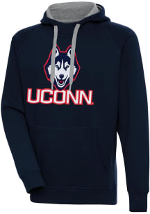 Antigua UConn Huskies Mens Navy Blue Full Front Victory Long Sleeve Hoodie