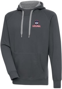 Antigua UConn Huskies Mens Charcoal Victory Long Sleeve Hoodie