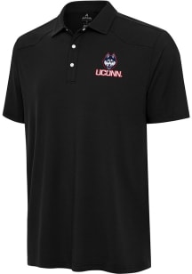 Antigua UConn Huskies Mens Black Western Short Sleeve Polo