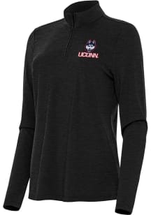 Antigua UConn Huskies Womens Black Bright Qtr Zip